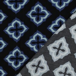 Viskose Popeline Kreuz - schwarz