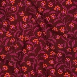 Viskose Popeline Zauberranken - weinrot