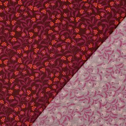 Viskose Popeline Zauberranken - weinrot