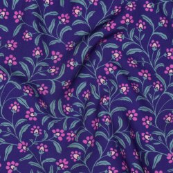 Viskose Popeline Zauberranken - blaulila