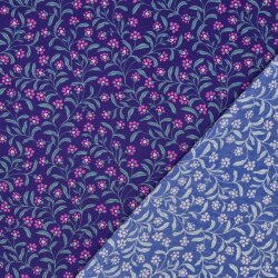 Viskose Popeline Zauberranken - blaulila