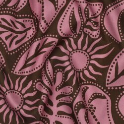 Viskose Jersey Sonnenblätter - forstgrün/rosa