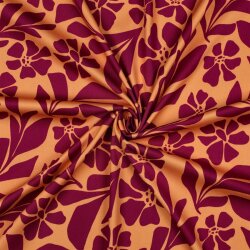 Viskose Jersey Blumenräder - hellorange