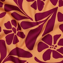 Viskose Jersey Blumenräder - hellorange