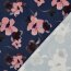 Viskose Jersey Digital Strauchblumen - stahlblau