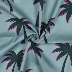 Baumwollvoile Palmen - mint