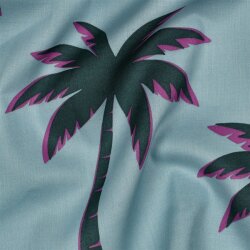 Baumwollvoile Palmen - mint