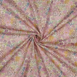 Baumwollvoile Digital kleine Blumen - hellpink