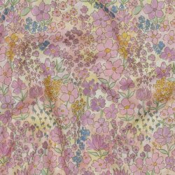 Baumwollvoile Digital kleine Blumen - hellpink