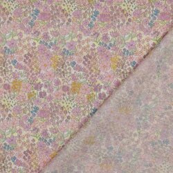 Baumwollvoile Digital kleine Blumen - hellpink