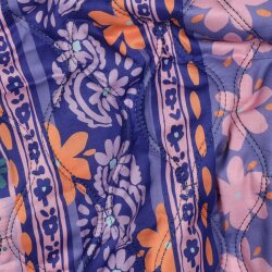 Baumwollvoile Steppstoff Digital Blumen in Rehen - lila
