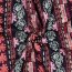 Baumwollvoile Steppstoff Digital Blumen in Reihen - aubergine