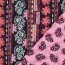 Baumwollvoile Steppstoff Digital Blumen in Reihen - aubergine