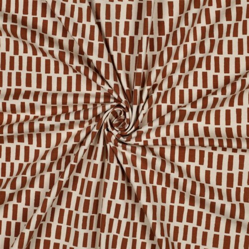 Baumwolljersey Organic Rechtecke - natur/karamell