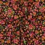 Baumwollvoile Steppstoff Digital orange Blumen - schwarz