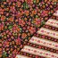 Baumwollvoile Steppstoff Digital orange Blumen - schwarz
