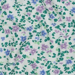 Viskose Popeline Digital kleines Blümchen - blau