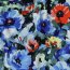 Viskose Popeline Digital Digital Blumen - blau