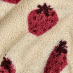 Teddystoff Erdbeeren - creme