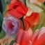 Viskose Popeline Digital Romantisch Blumen - koralle