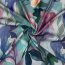 Viskose Popeline Digital Aquarell Blumen - blau
