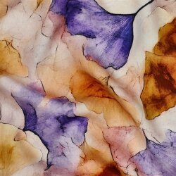 Viskose Popeline Digital Aquarell Ginko - gelb