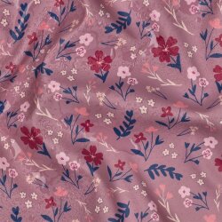 Regenjackenstoff Blumen - altmauve