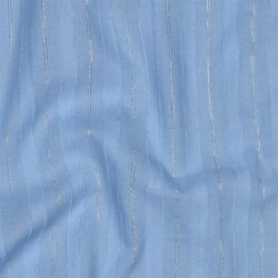 Baumwollvoile Lurex Streifen - hellblau