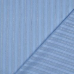 Baumwollvoile Lurex Streifen - hellblau