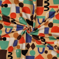 FrenchTerry Organic Digital Jennifer Bouron bunte Formen...