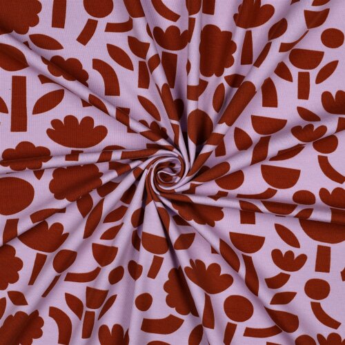 Baumwolljersey Organic Jennifer Bouron Blumen Formen - softflieder