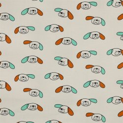 French Terry Organic Jennifer Bouron Hundeköpfe -...