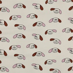 French Terry Organic Jennifer Bouron Hundeköpfe -...