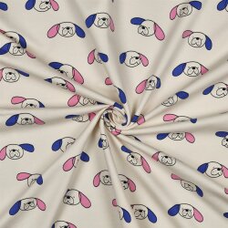 French Terry Organic Jennifer Bouron Hundeköpfe -...