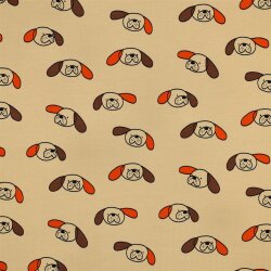 French Terry Organic Jennifer Bouron Hundeköpfe -...
