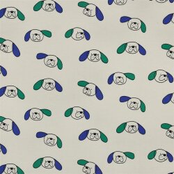 French Terry Organic Jennifer Bouron Hundeköpfe -...