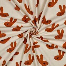 Baumwolljersey Organic Jennifer Bouron Hasenköpfe -...