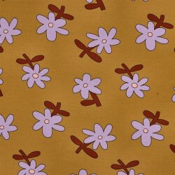 Baumwolljersey Organic Jennifer Bouron Schnittblumen - senf