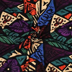 Viskosejersey bunte Kunst - schwarz