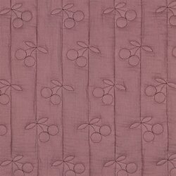 Musselin Gesteppt Kirschen - mauve