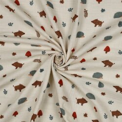 Musselin Organic Waldtiere - natur