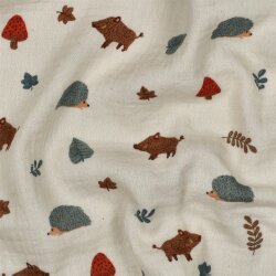 Musselin Organic Waldtiere - natur
