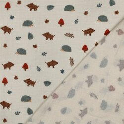 Musselin Organic Waldtiere - natur