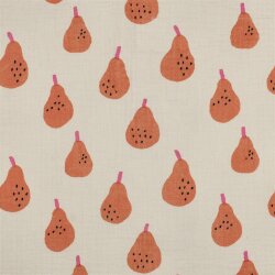 Musselin Organic Jennifer Bouron Birnen - natur/pfirsich