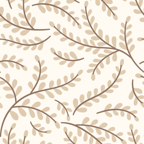 Baumwolljersey Blätterranken - creme