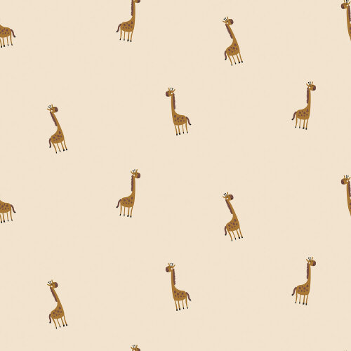 Baumwolljersey kleine Giraffen - cremebeige