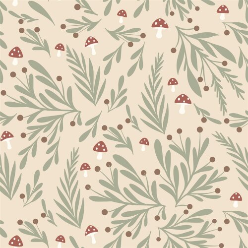 Terry Crêpe Fliegenpilze - softbeige