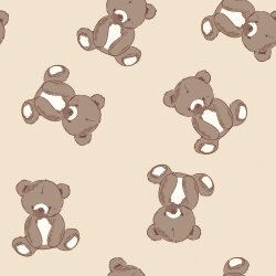 French Terry süße Teddys - hellbeige