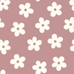 Baumwolljersey weiße Blüten - mauve