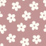 Baumwolljersey weiße Blüten - mauve